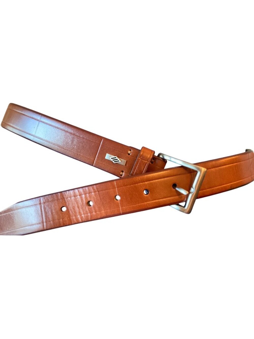 Joseph Abboud Italian Leather Brown Belt With Polished Buckle 36/90